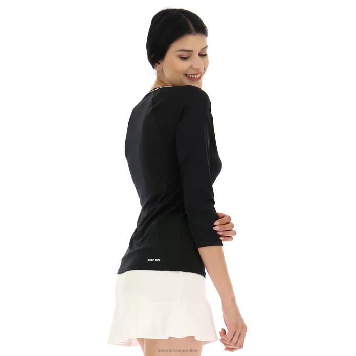 SQUADRA W TEE LS PL ALL BLACK Lotto Woman Apparel 0Z6F939