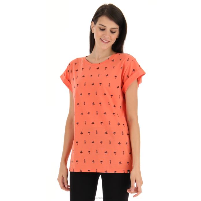 TEE PALM W HOT CORAL Lotto Woman Apparel 0Z6F914