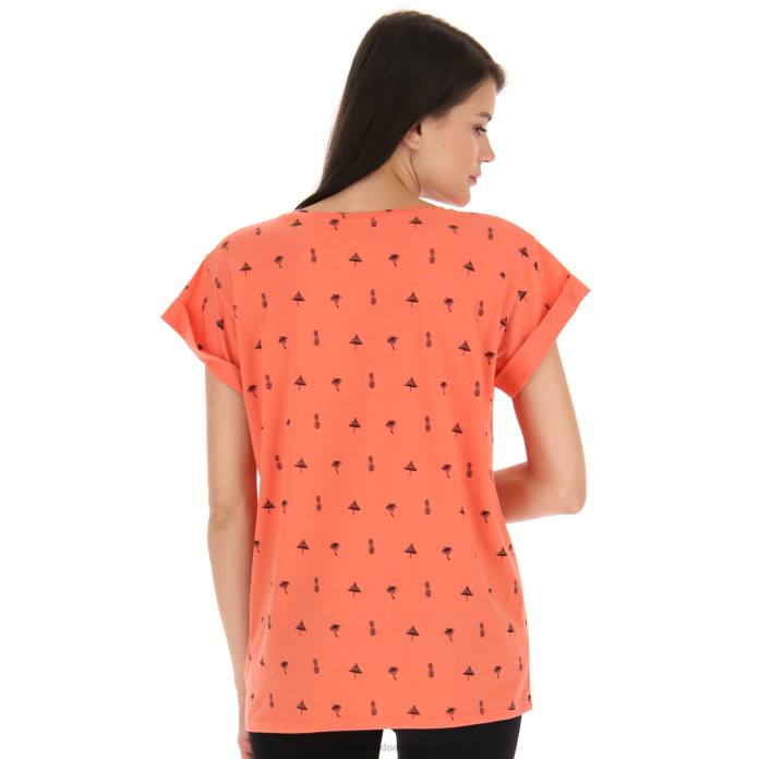 TEE PALM W HOT CORAL Lotto Woman Apparel 0Z6F914