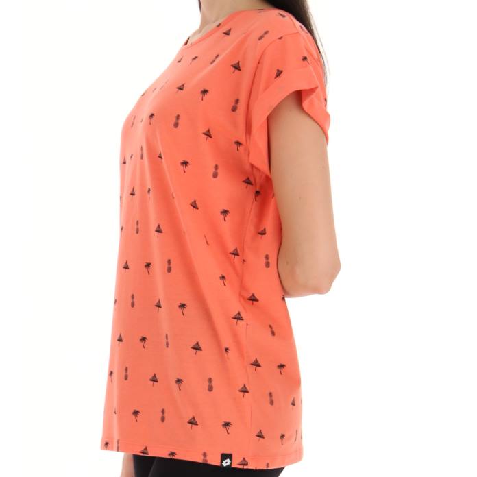 TEE PALM W HOT CORAL Lotto Woman Apparel 0Z6F914