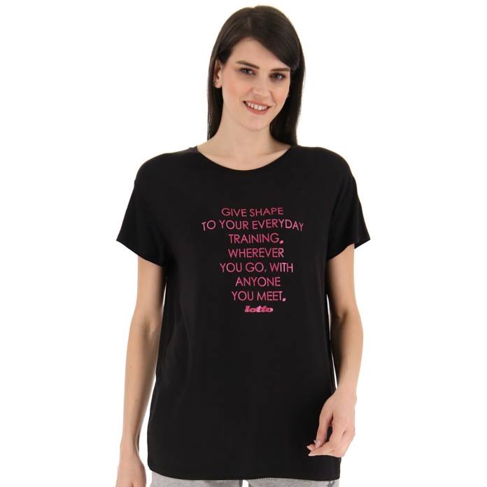 TEE TEXT W VI ALL BLACK Lotto Woman Apparel 0Z6F907