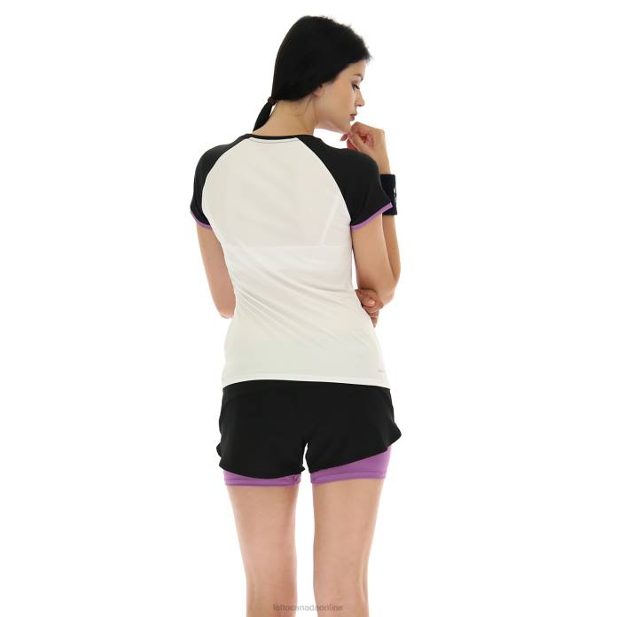 TOP TEN W III TEE PRT1 PL BRIGHT WHITE/BELLFLOWER Lotto Woman Apparel 0Z6F941