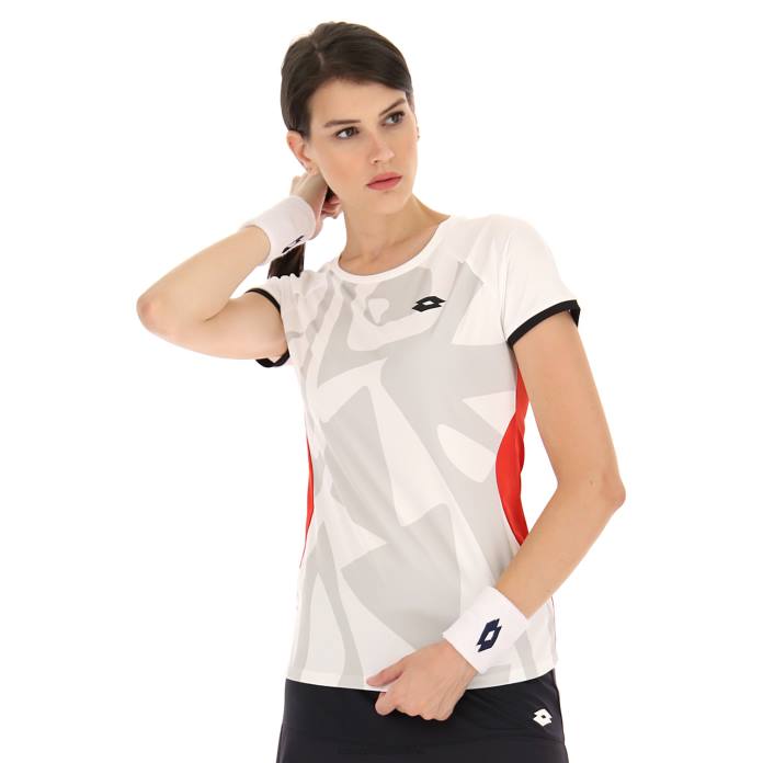 TOP TEN W III TEE PRT2 PL SPORTS Lotto Woman Apparel 0Z6F944
