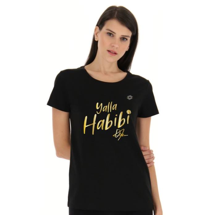 YALLA HABIBI JABEUR W TEE BLACK SPORTS Lotto Woman Apparel 0Z6F879