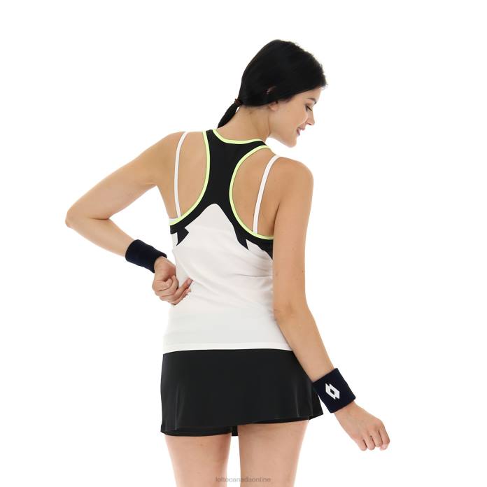 TOP TEN W III TANK PRT2 PL BRIGHT WHITE/ALL BLACK Lotto Woman Apparel 0Z6F975