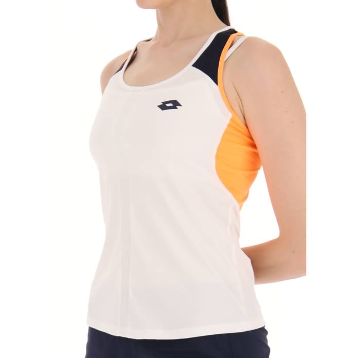 TOP W IV TANK 1 BRIGHT WHITE/ORANGE BEAT Lotto Woman Apparel 0Z6F986