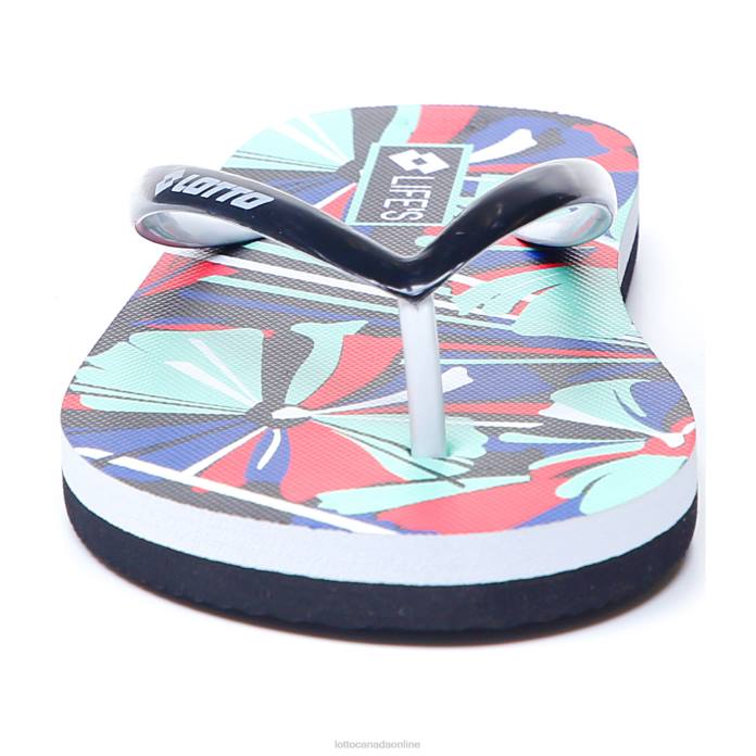 HIVA FLIP W ALL BLACK/ALL WHITE/GREEN CABBAGE Lotto Woman Shoes 0Z6F816