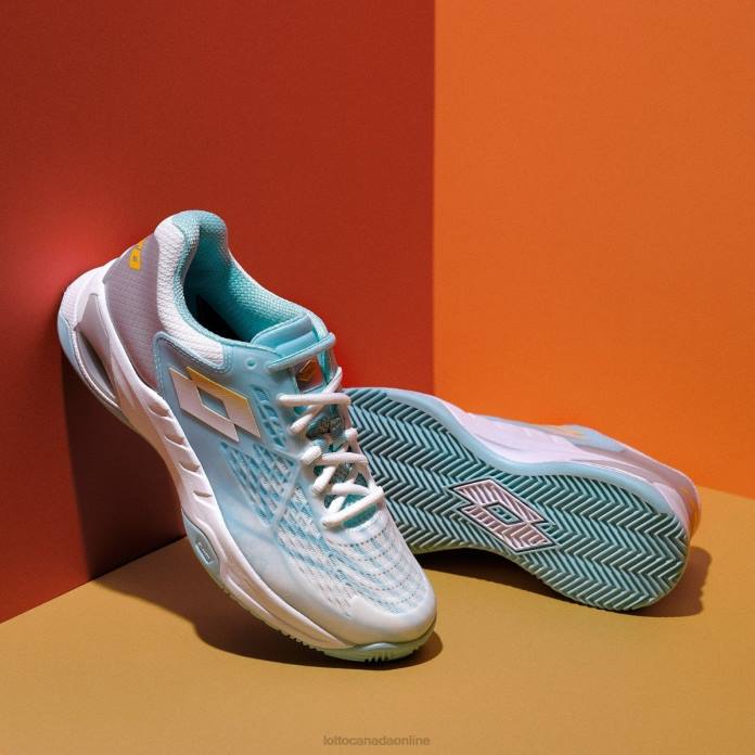 MIRAGE 100 CLY W ALL WHITE/SAFFRON/BLUE PARADISE Lotto Woman Shoes 0Z6F756