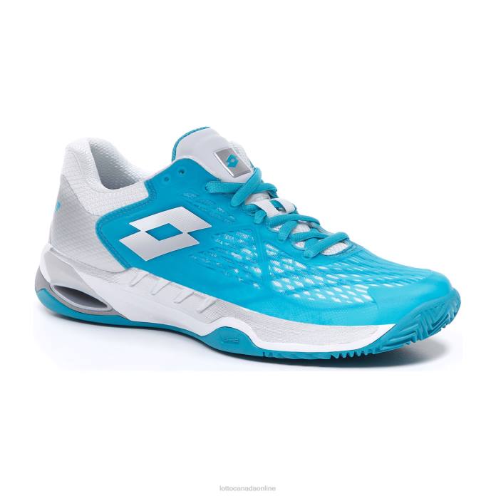 MIRAGE 100 CLY W BLUE BIRD/ALL WHITE/SILVER METAL Lotto Woman Shoes 0Z6F769