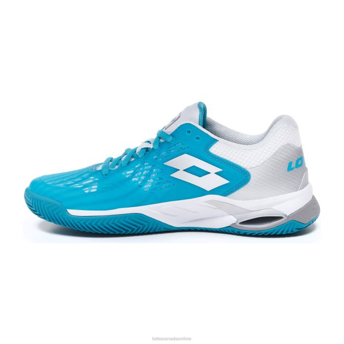 MIRAGE 100 CLY W BLUE BIRD/ALL WHITE/SILVER METAL Lotto Woman Shoes 0Z6F769