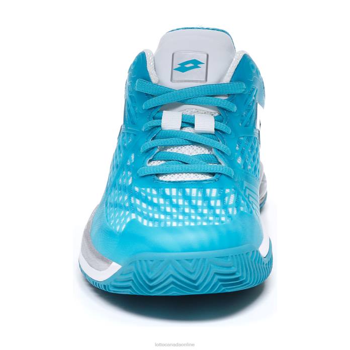 MIRAGE 100 CLY W BLUE BIRD/ALL WHITE/SILVER METAL Lotto Woman Shoes 0Z6F769